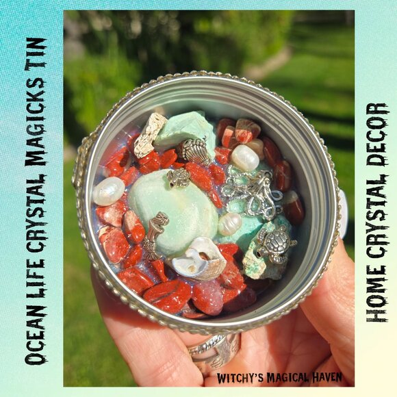 Ocean Sealife Magicks Altar Crystal Charm Tin Home Decor - Picture 4 of 7